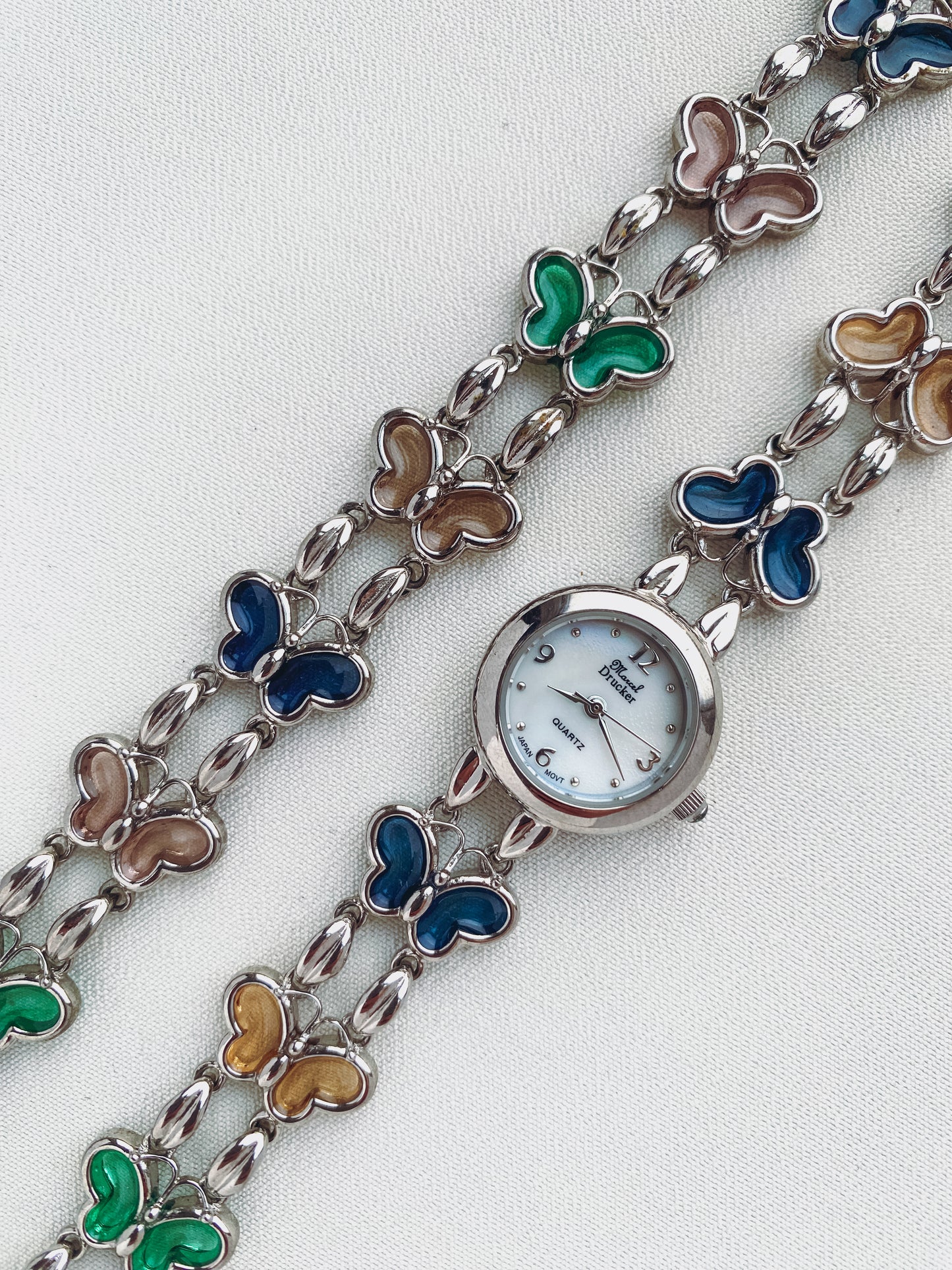 Silver – Marcel Drucker Butterfly Watch & Matching Bracelet
