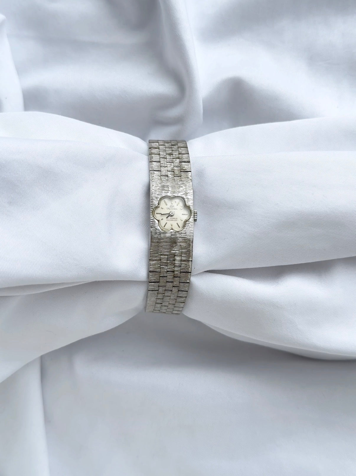 Silver - RARE 1960s Floral Watch