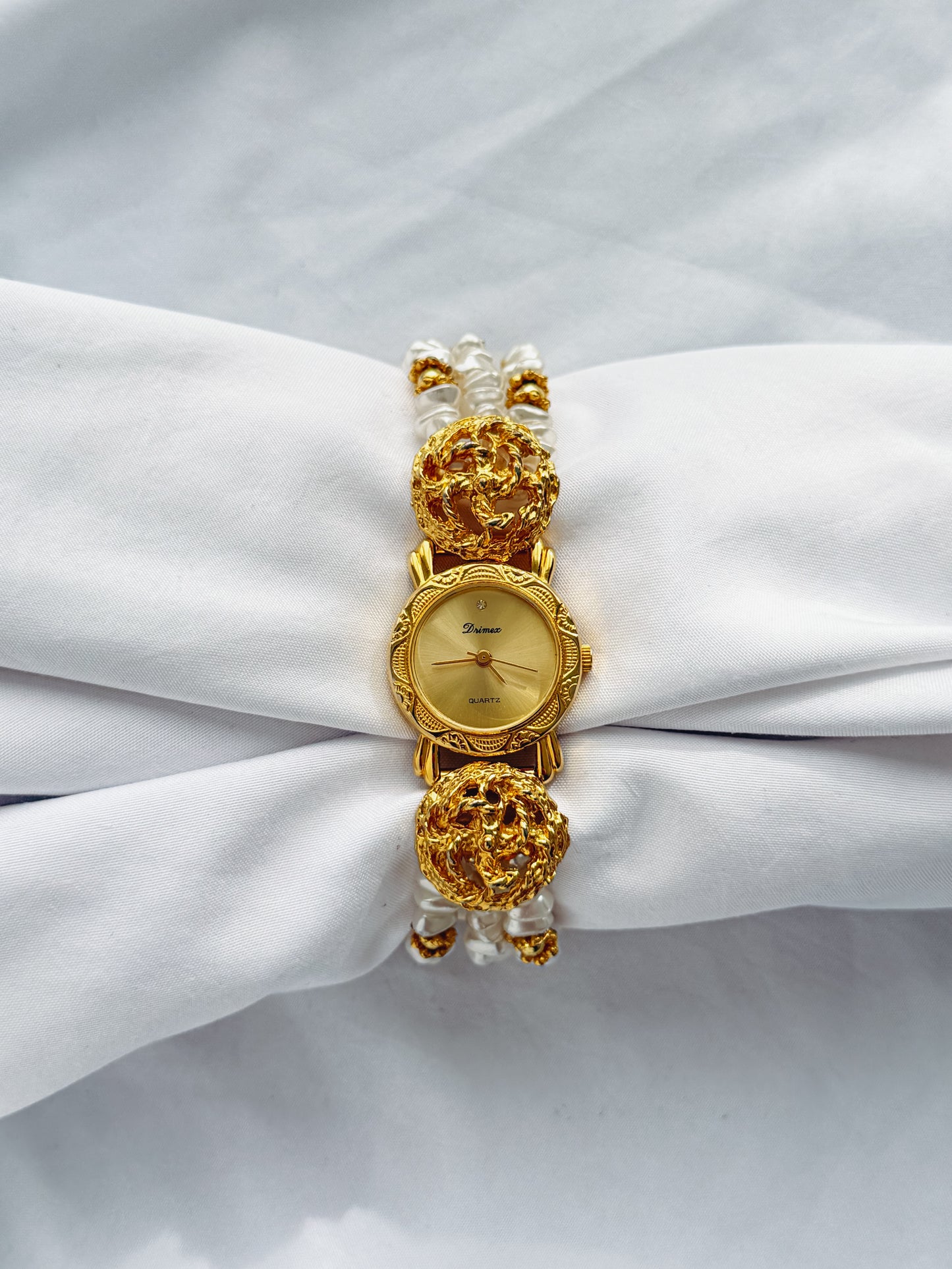 Gold - Vintage Pearl Bracelet Watch