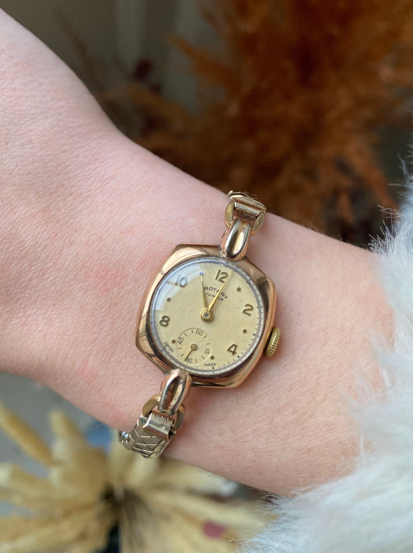 Rare Antique Gold Plated Rotary watch from 1930s