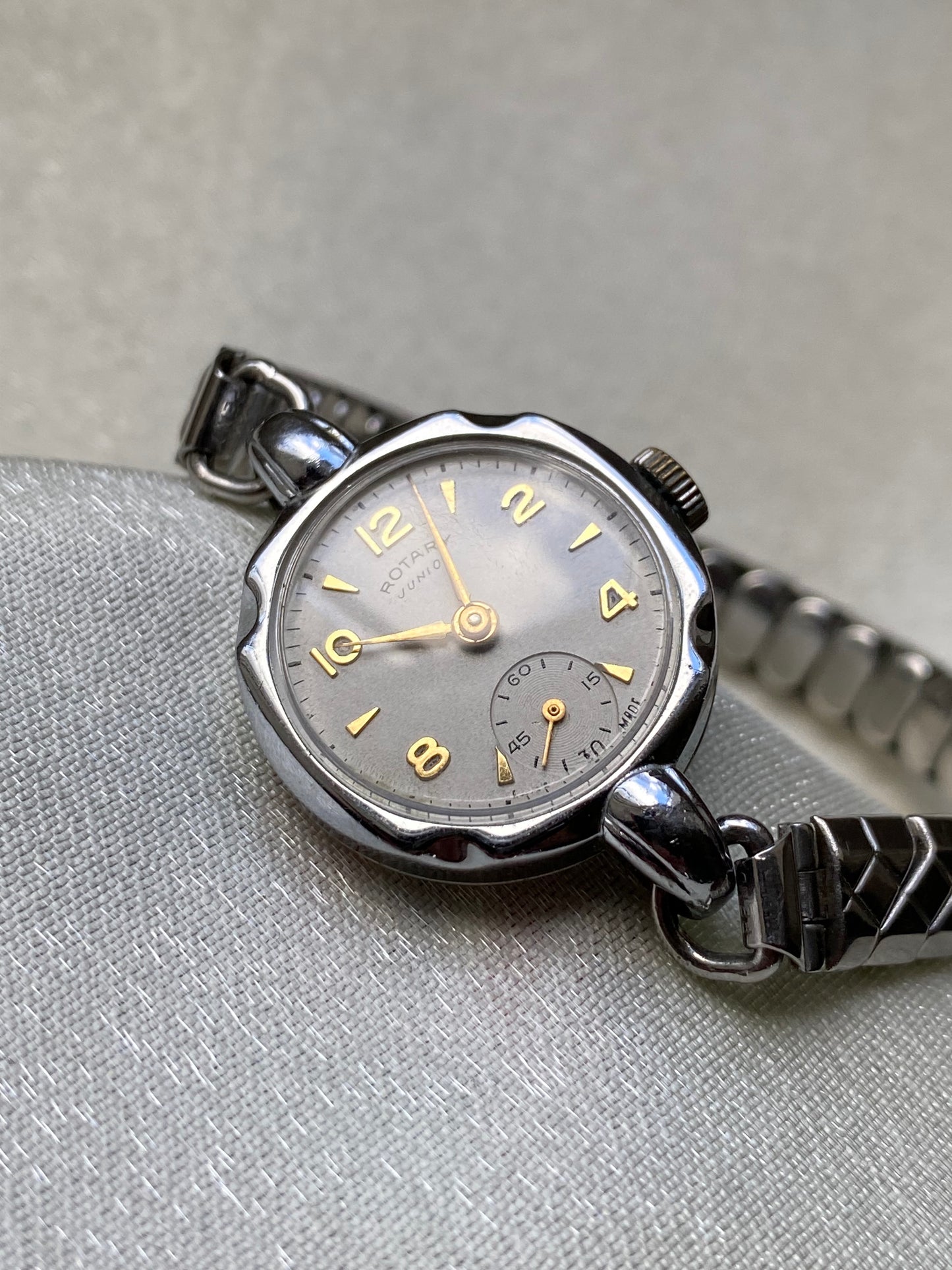 Vintage 1950s Silver Plated Rotary Watch