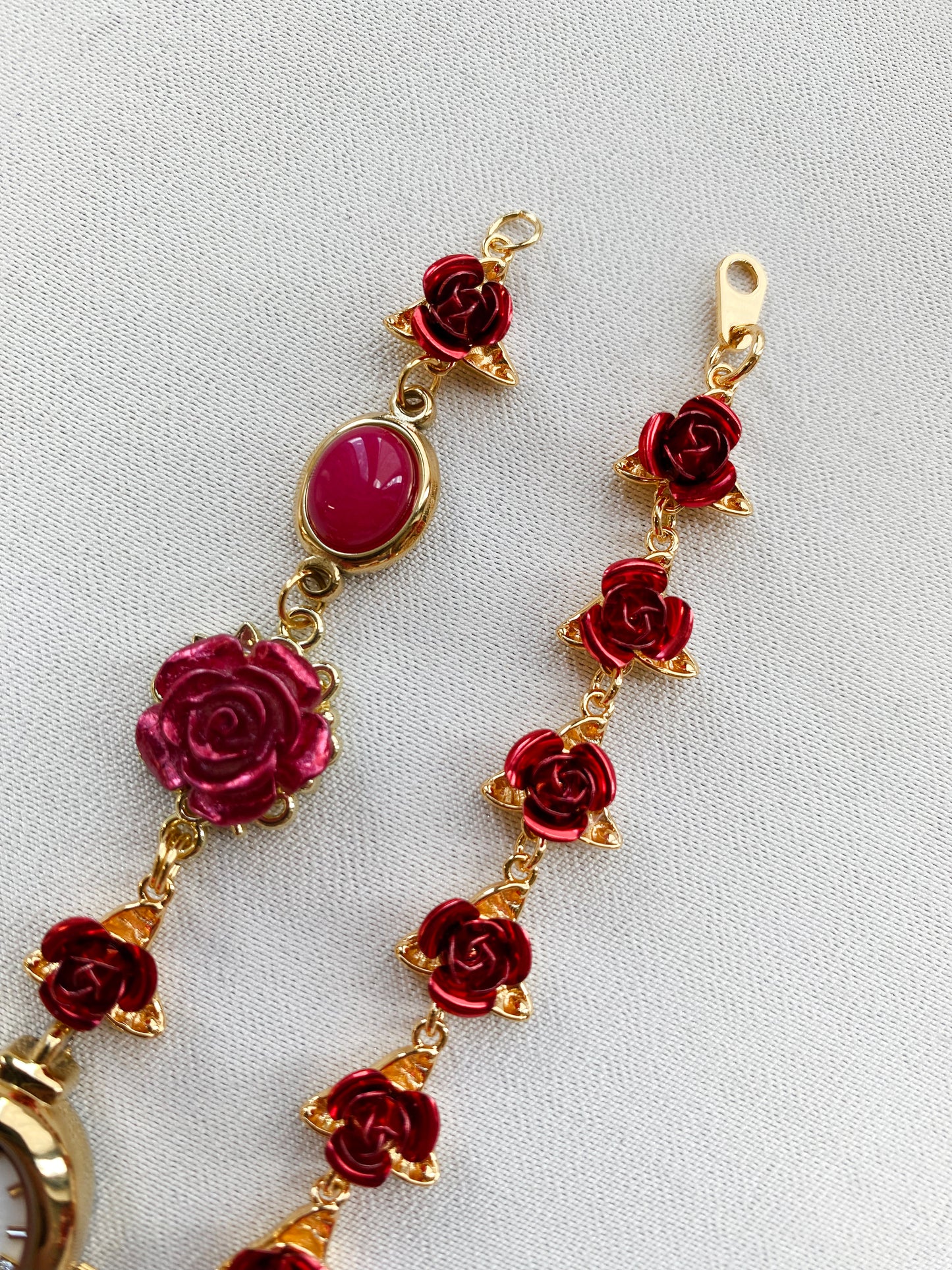 Gold Watch with Matching Rose Bracelet