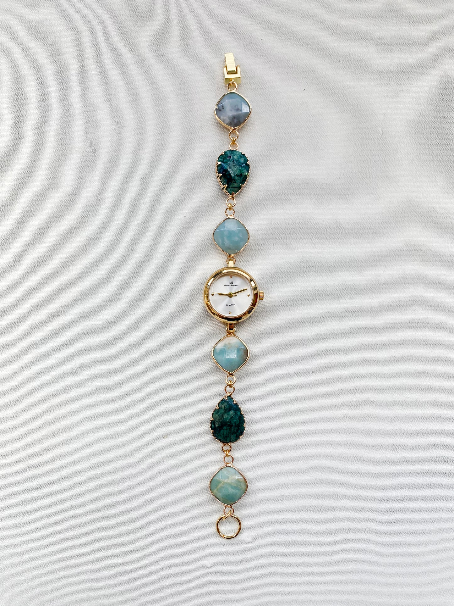 Gold - Amazonite Gemstone Watch