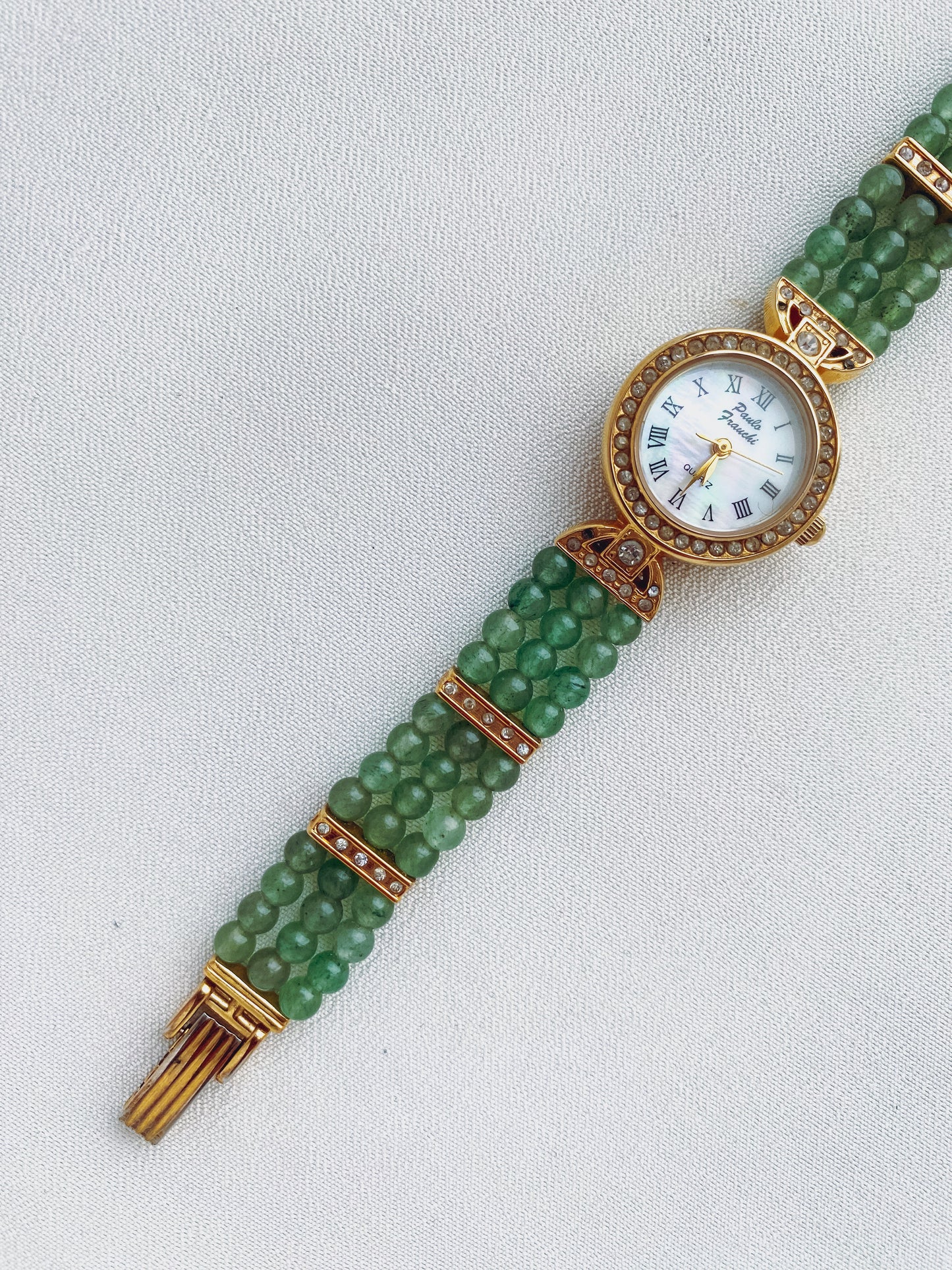 Gold - Green Gemstone Watch