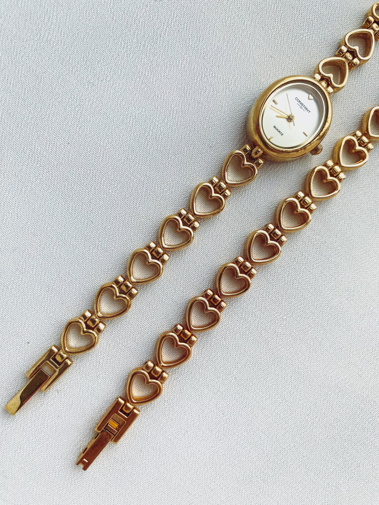 Gold - Heart Watch with Matching Bracelet