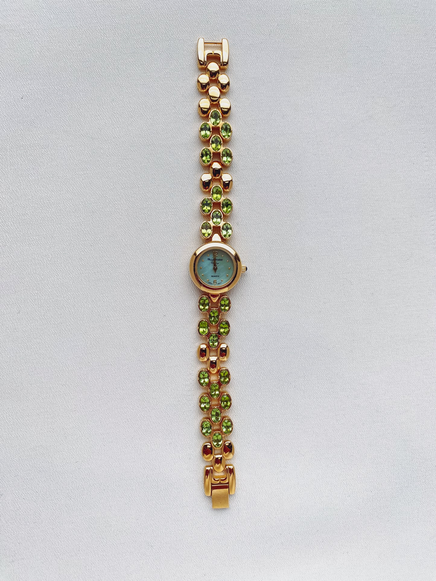 Gold - Green Peridot Gemstone Watch