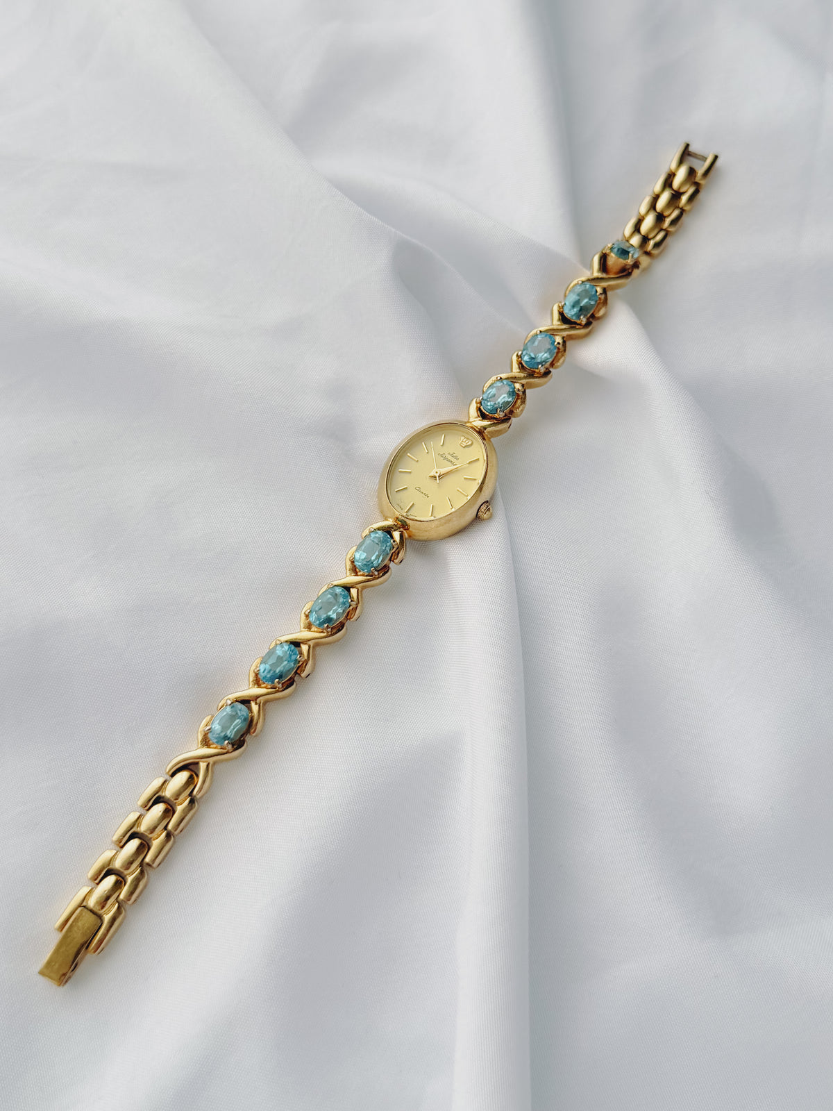 Gold - Ocean Blue Crystal Bracelet Watch