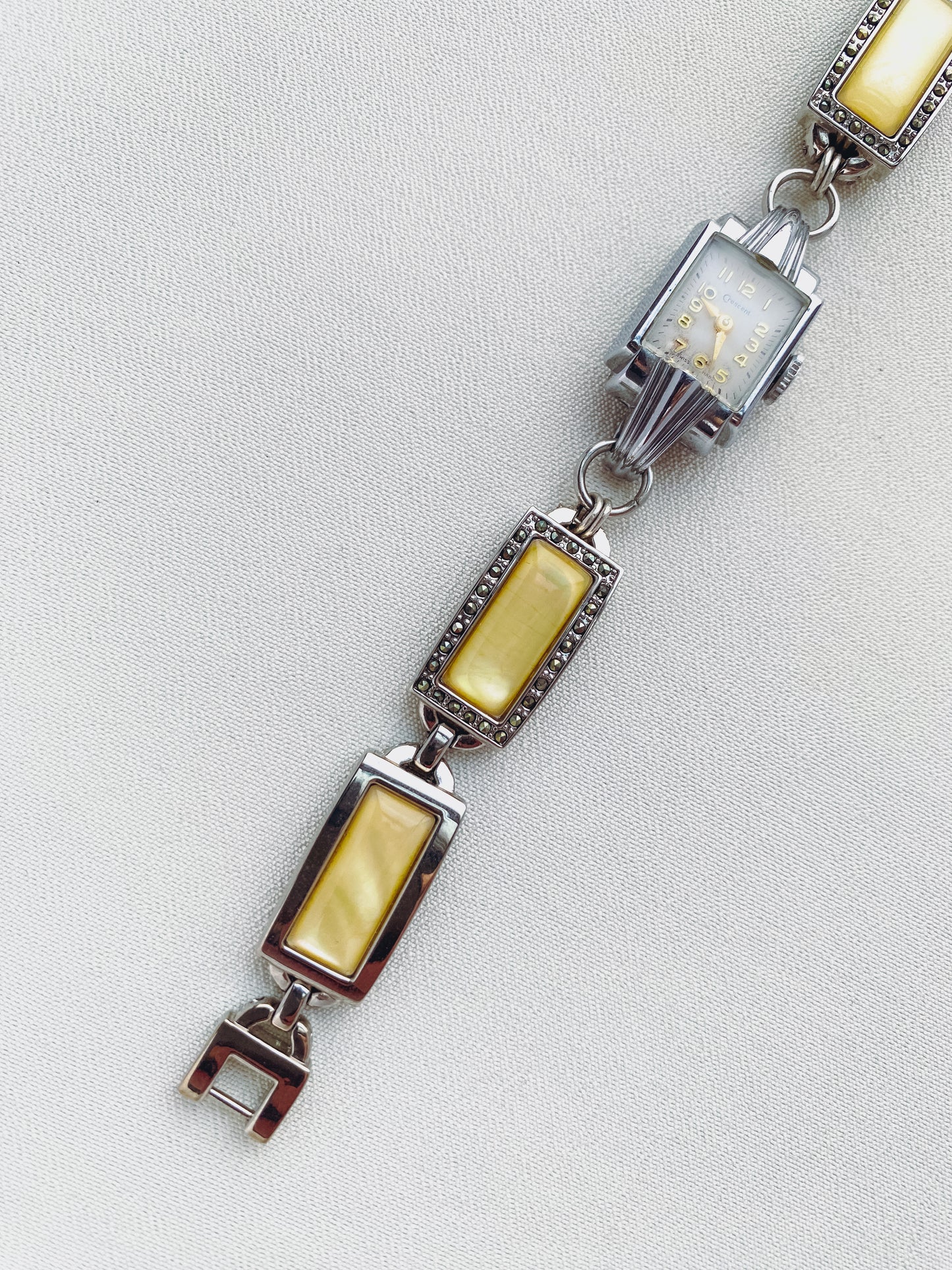 Silver - Square Dial Yellow Panel Watch