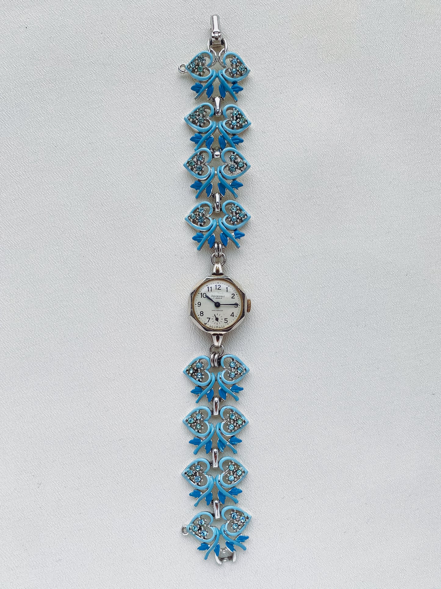 Silver - Pale Blue Heart Watch