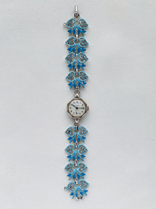 Silver - Pale Blue Heart Watch