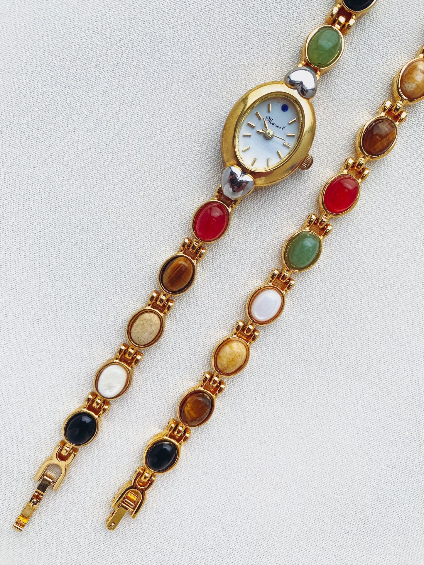 Gold - Colorful Gemstone Watch & Bracelet