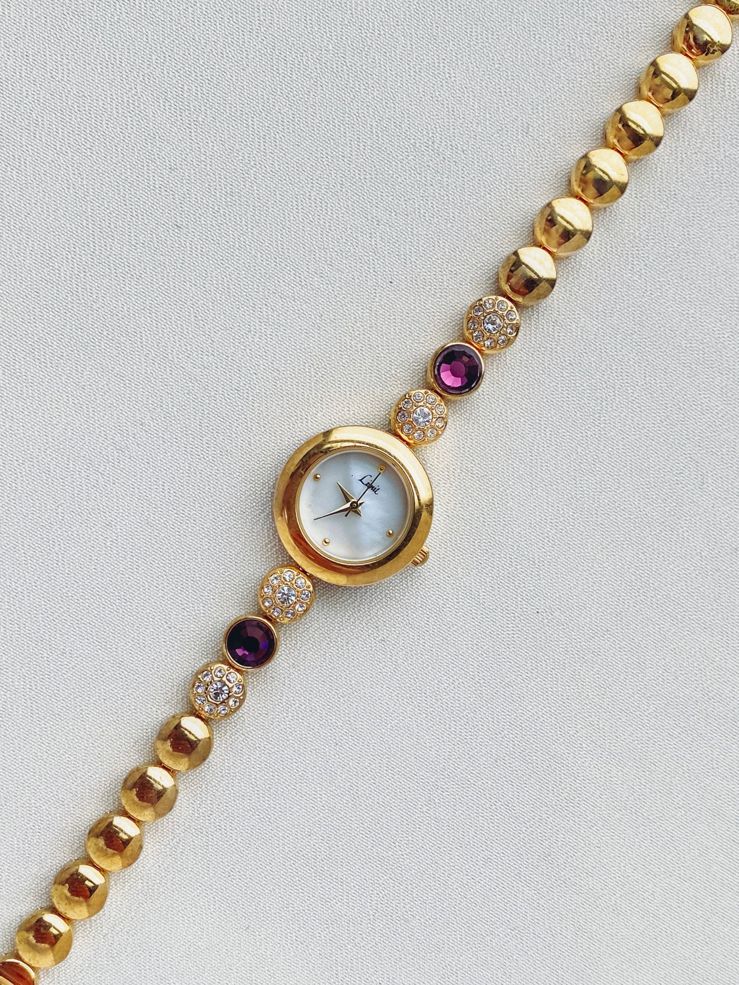 Gold - Purple Stone Watch