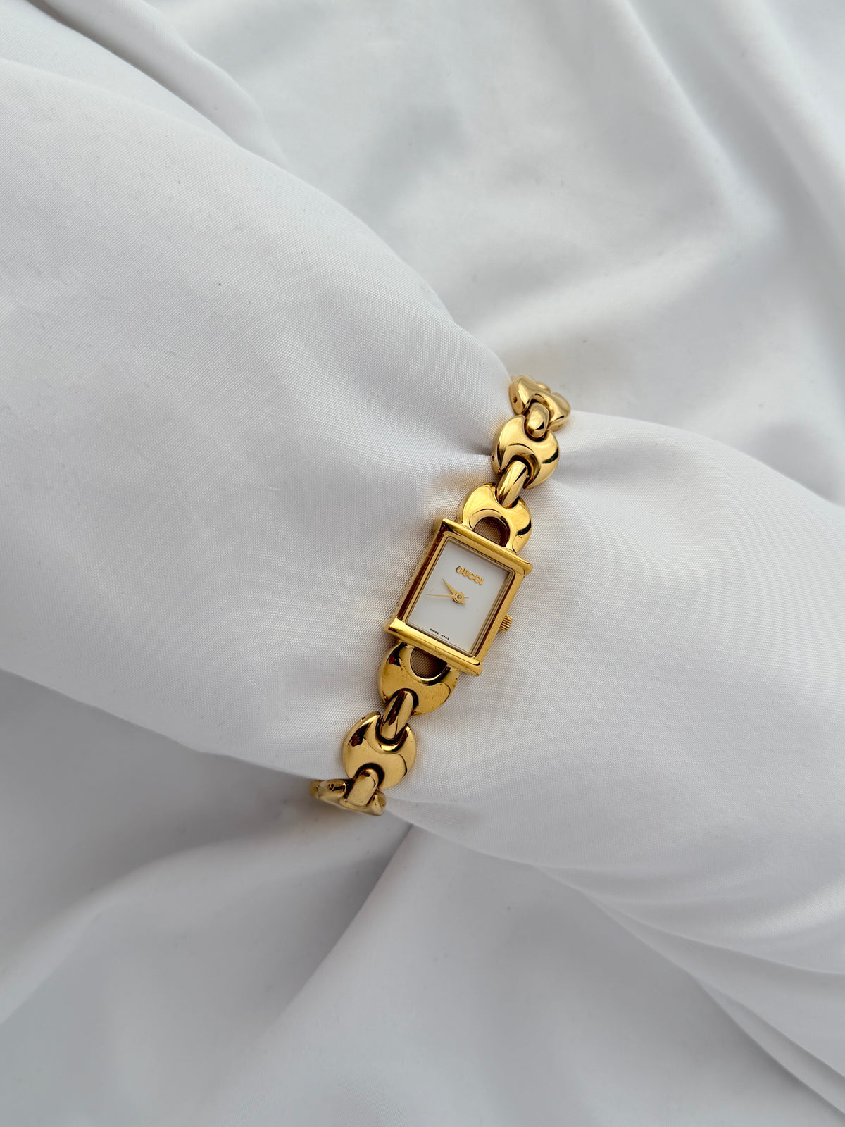 Rare Gucci 1800L Watch Gold Plated Bracelet 2xLeather Straps