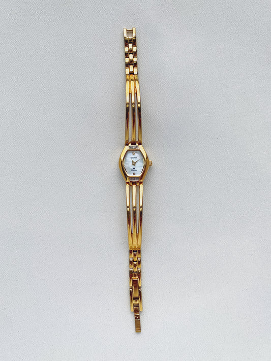 Gold - 1980s Round Link Watch