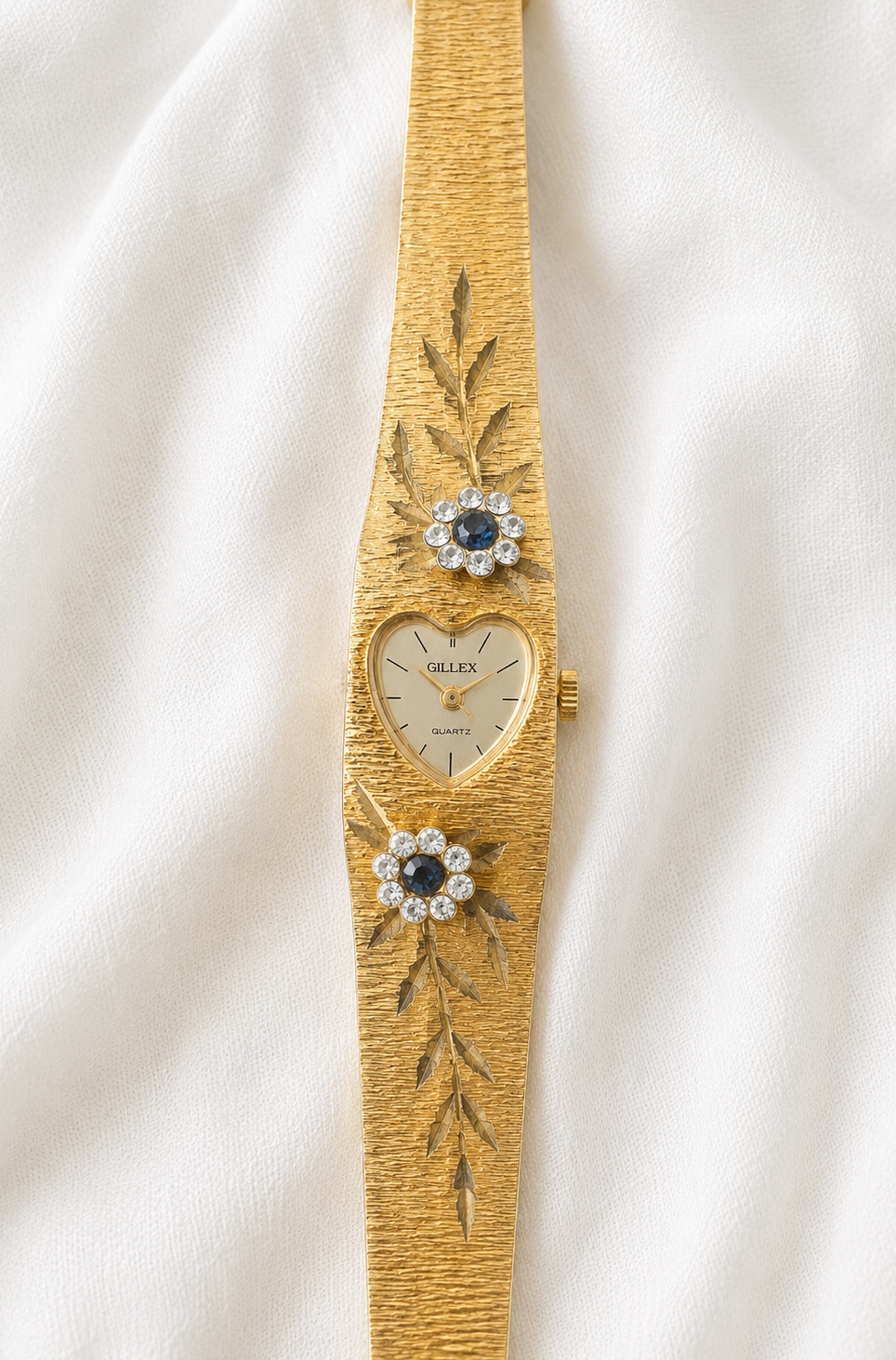Gold - 1970s EXTREMELY RARE Gillex Floral Watch