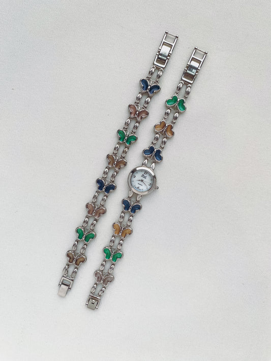 Silver – Marcel Drucker Butterfly Watch & Matching Bracelet