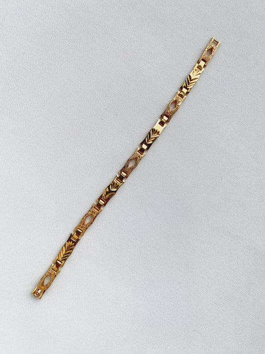 Gold - 1970s Etched Bracelet