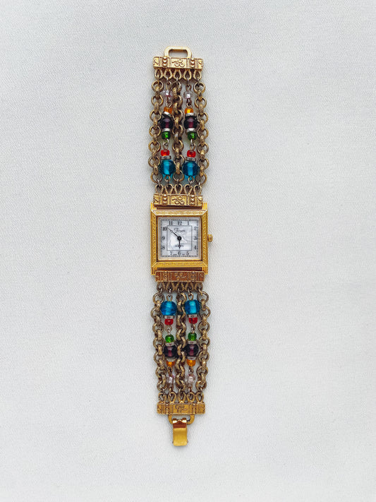 Gold - 1970s Colorful Bead Watch