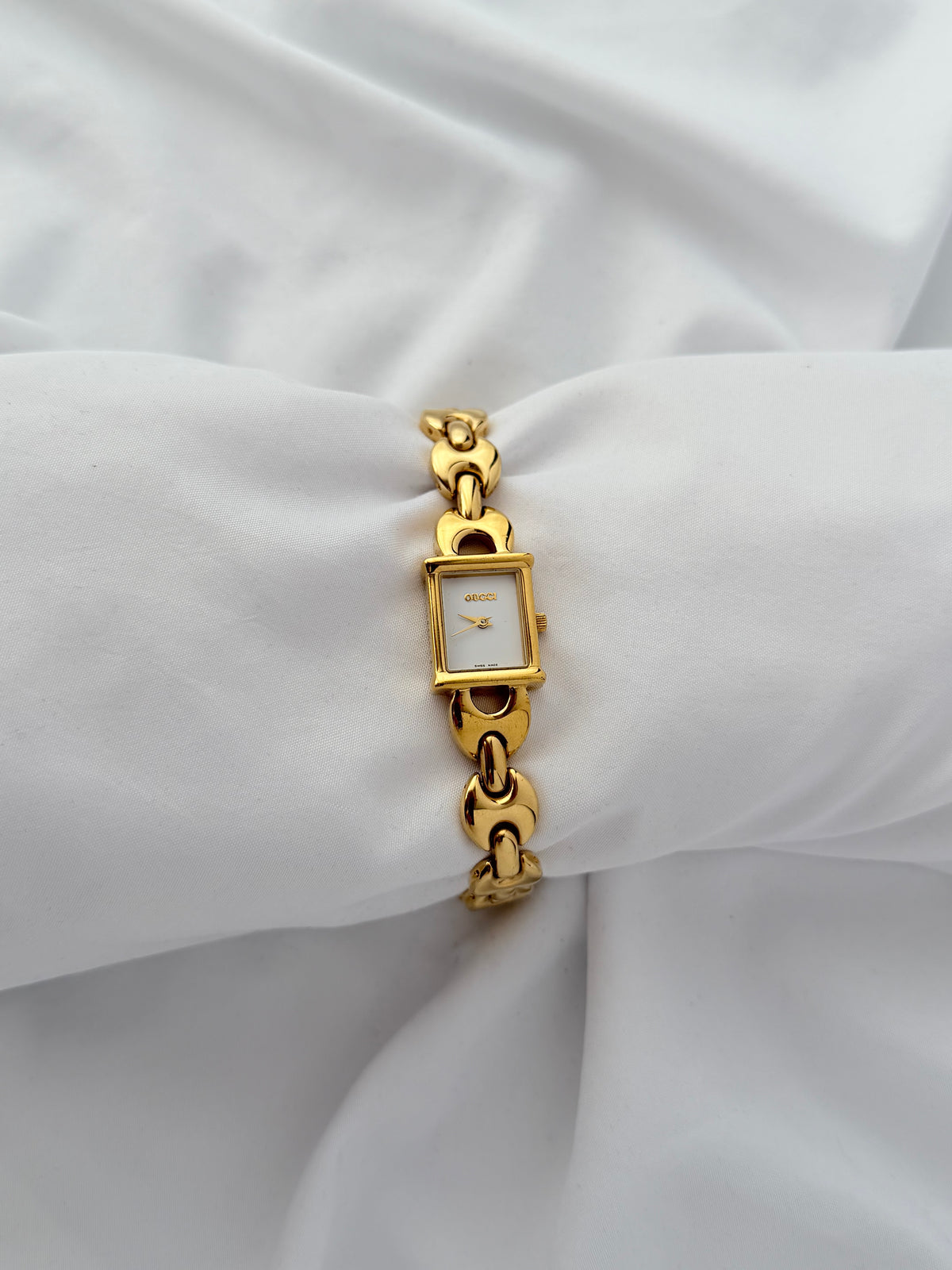 Rare Gucci 1800L Watch Gold Plated Bracelet 2xLeather Straps