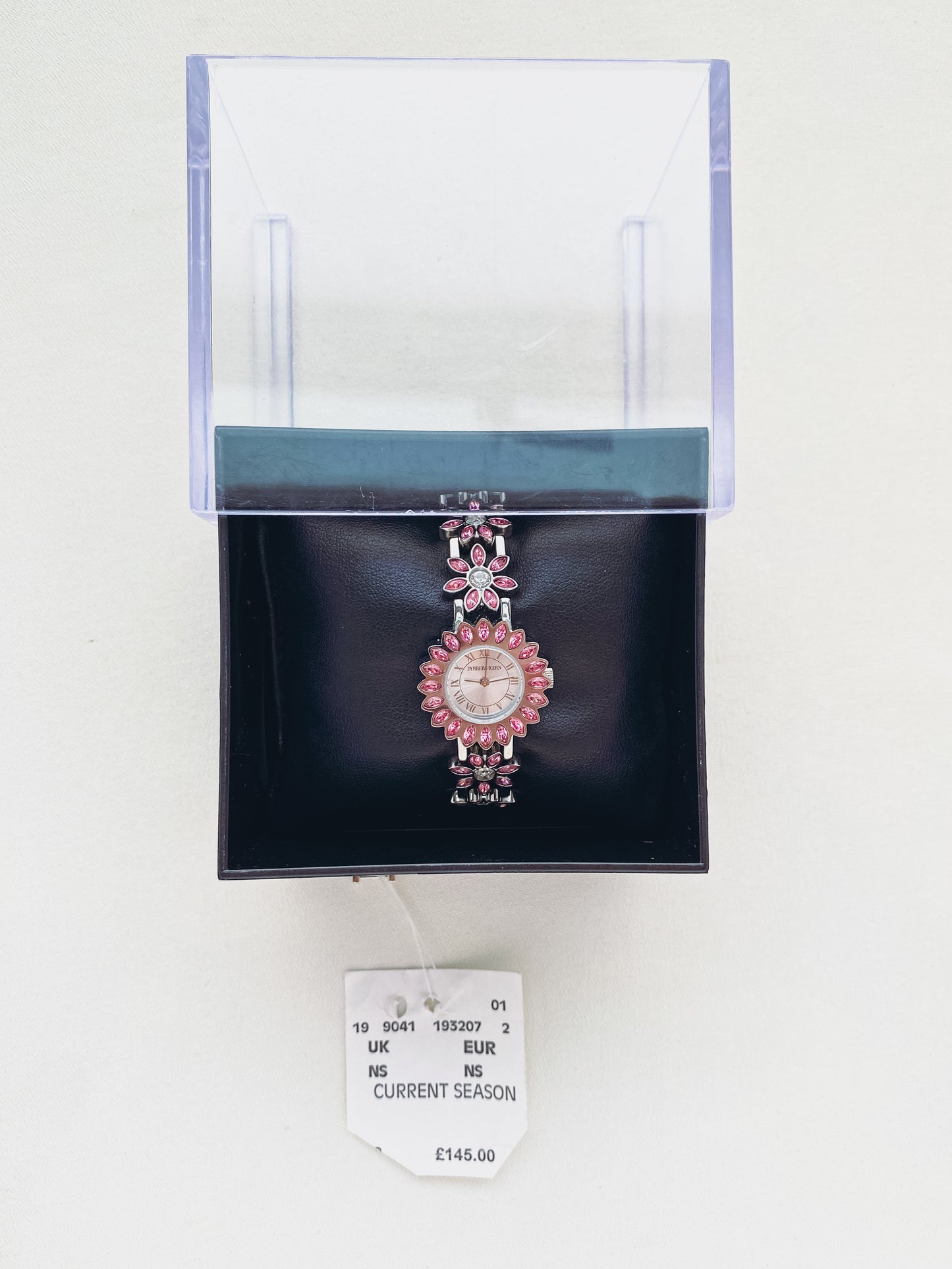 Silver - Pink Gemstone Watch