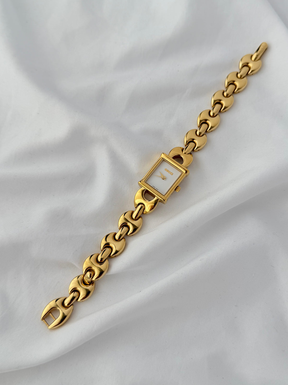 Rare Gucci 1800L Watch Gold Plated Bracelet 2xLeather Straps