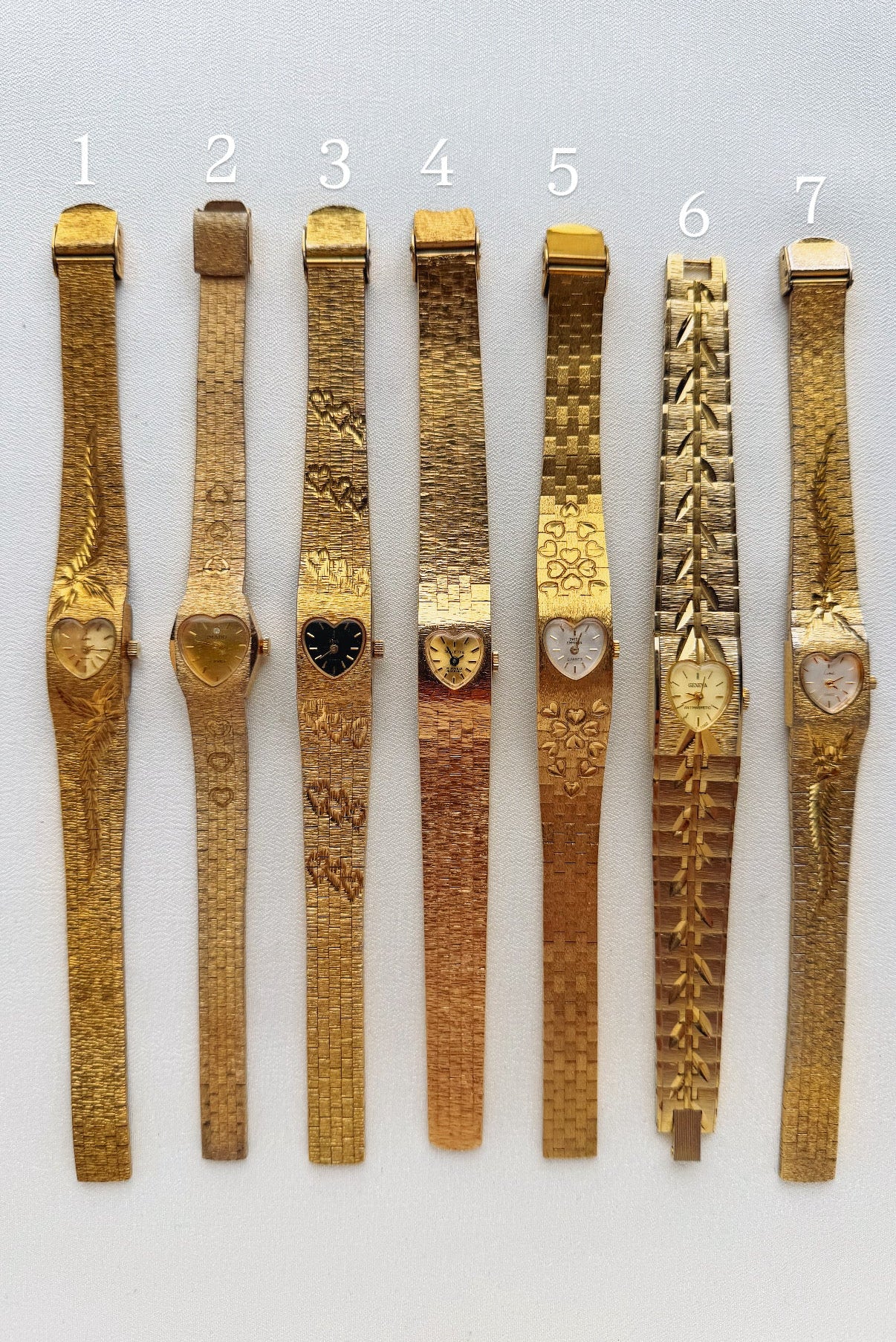 GOLD - 1960s VINTAGE HEART-SHAPED WATCHES