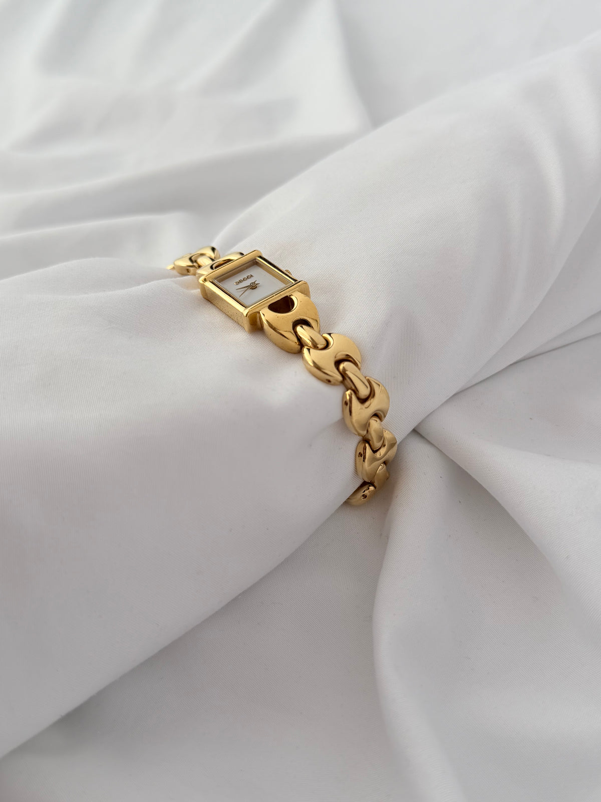 Rare Gucci 1800L Watch Gold Plated Bracelet 2xLeather Straps