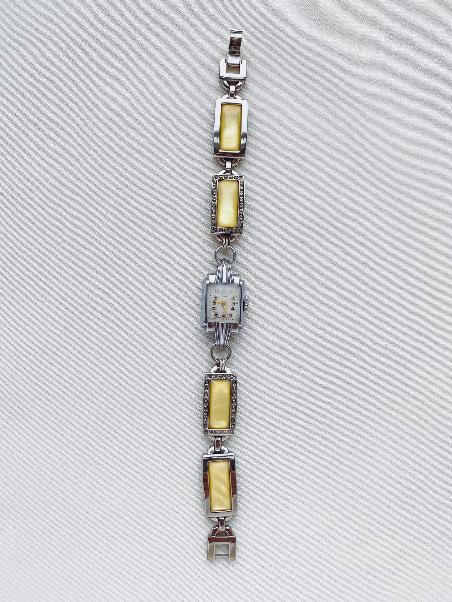 Silver - Square Dial Yellow Panel Watch