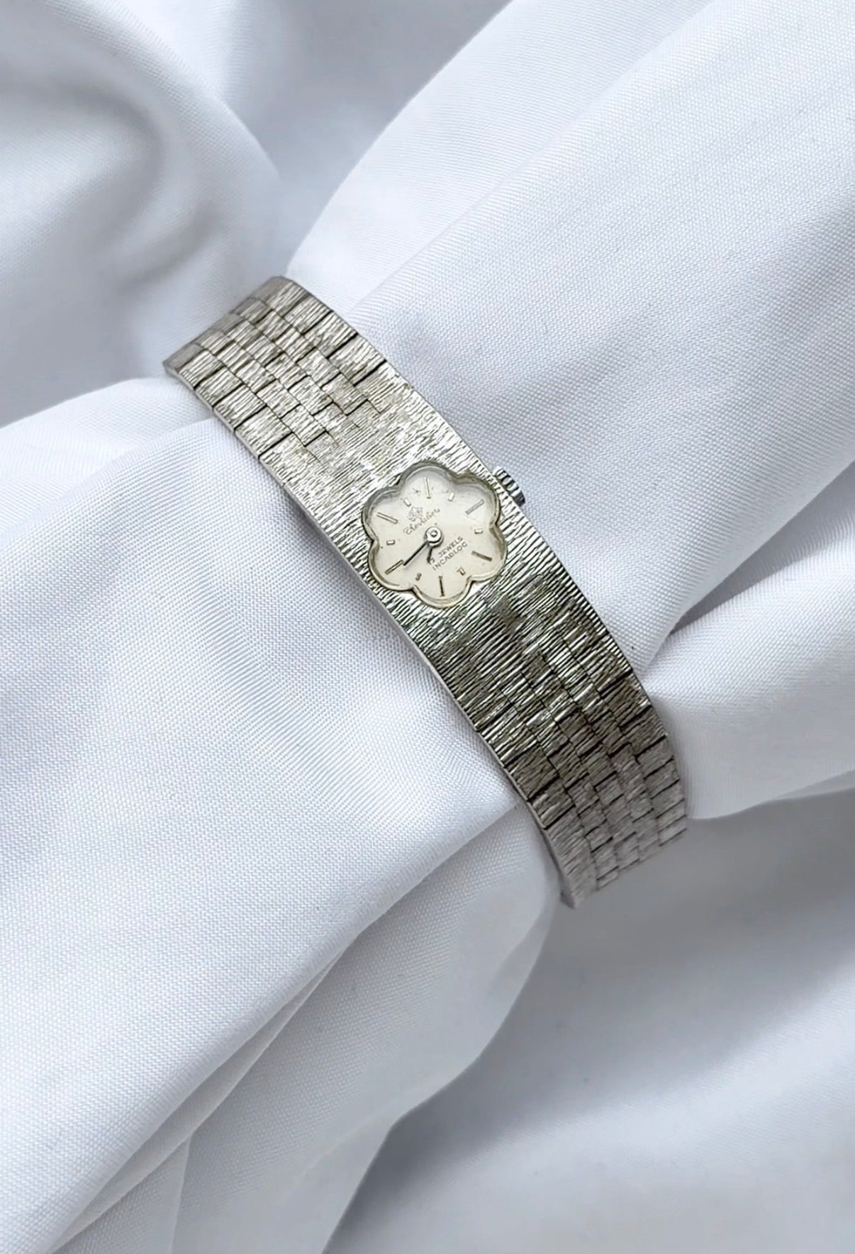 Silver - RARE 1960s Floral Watch