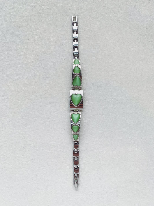 Silver - Heart-Shaped Bracelet