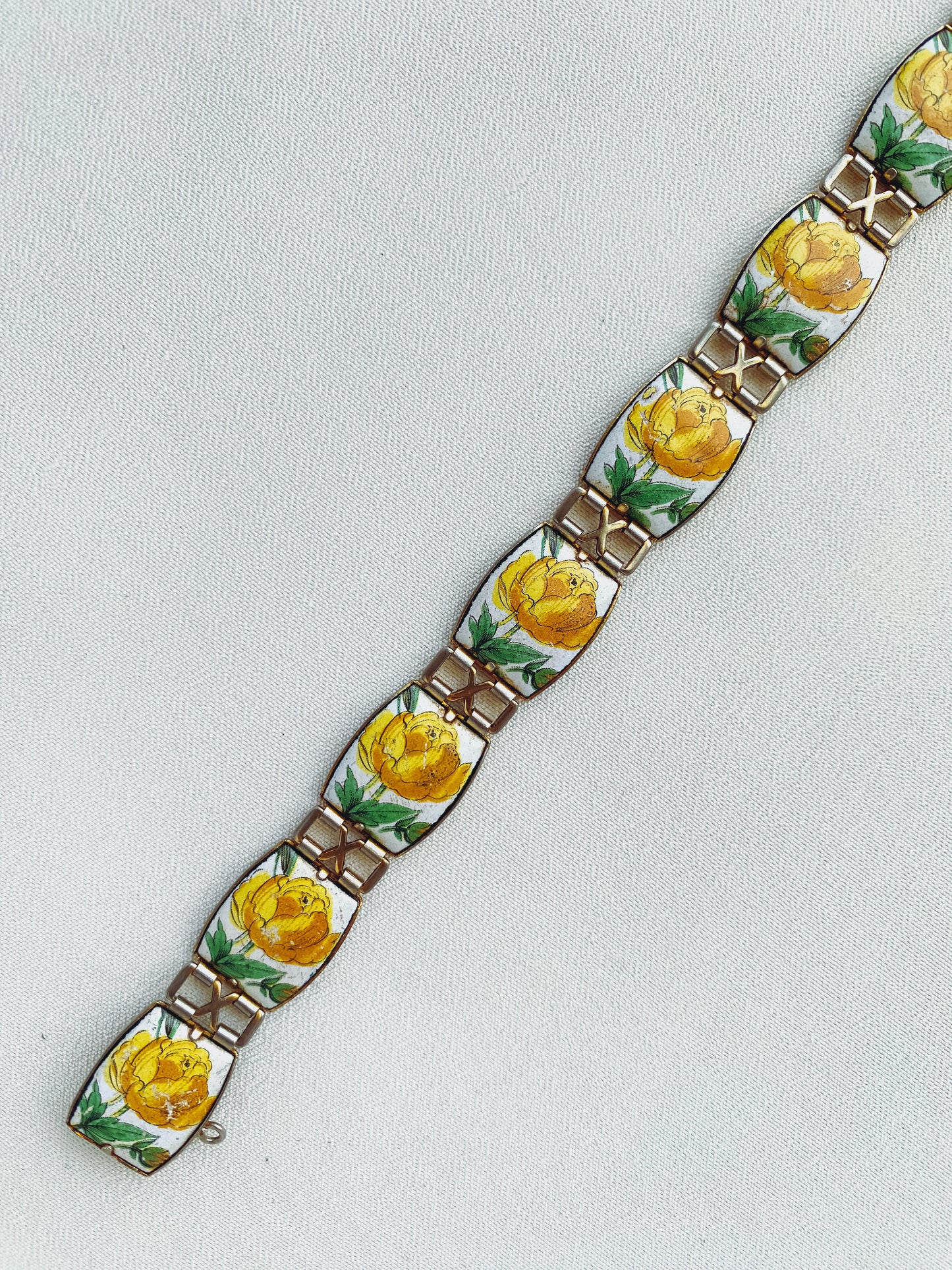 1970s Floral Porcelain Bracelet