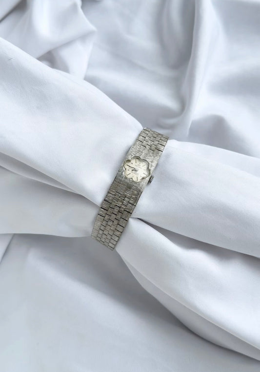 Silver - RARE 1960s Floral Watch