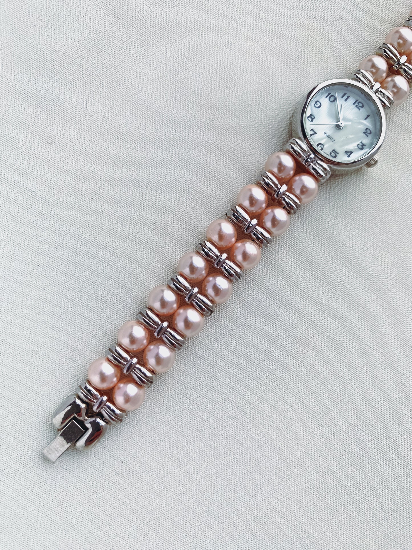 Silver - Pale Pink Pearl Watch