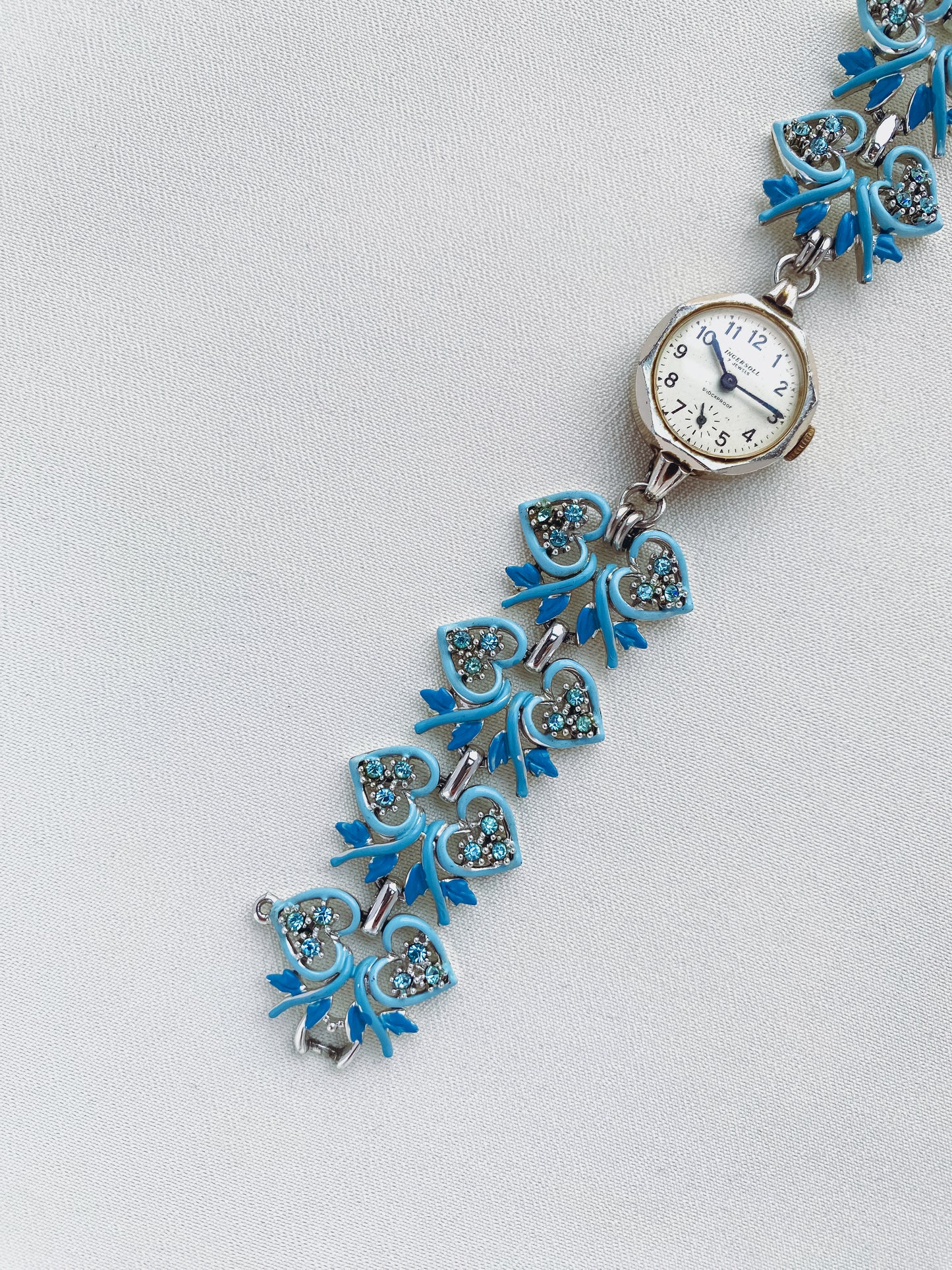 Silver - Pale Blue Heart Watch