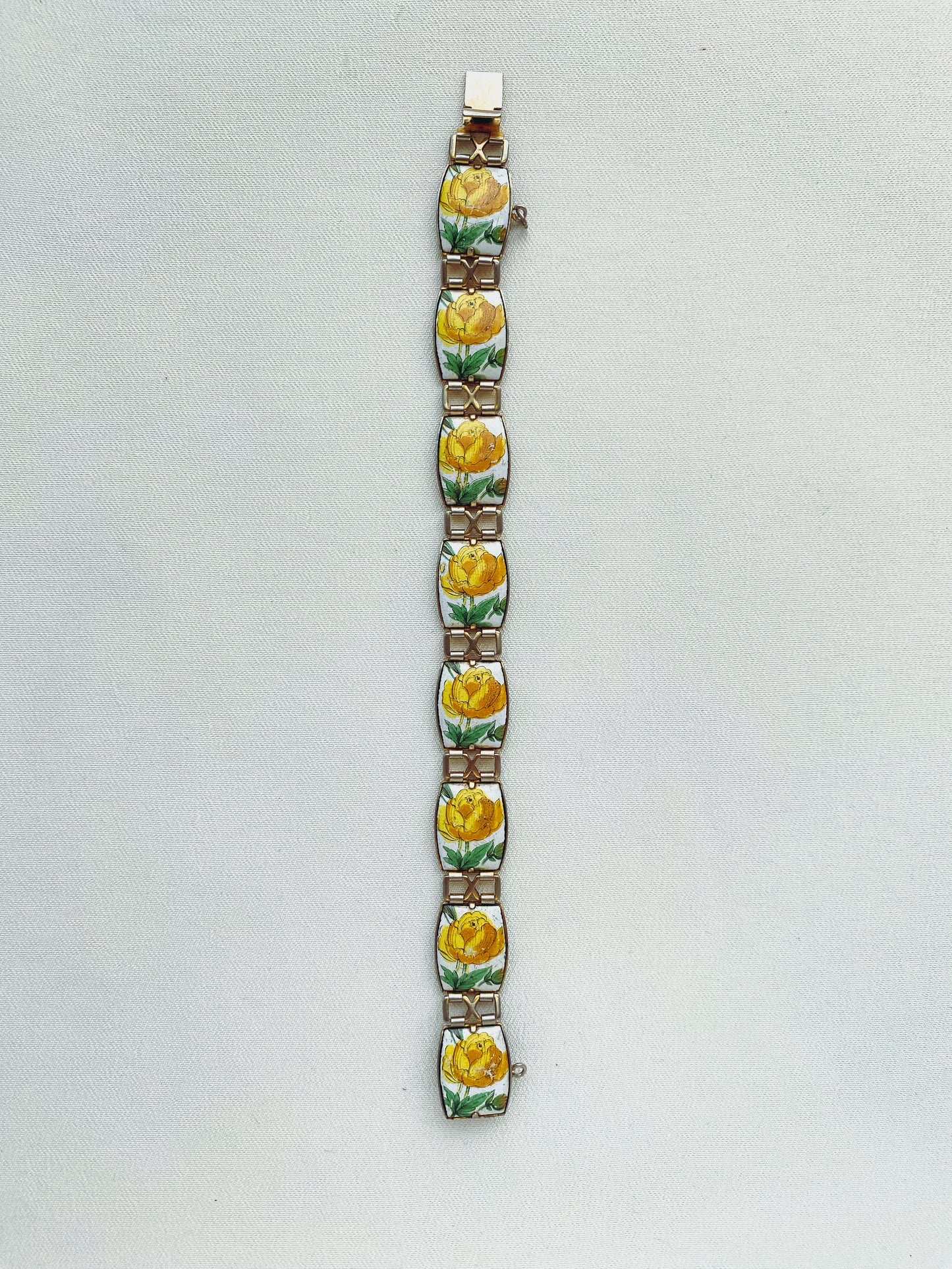 1970s Floral Porcelain Bracelet