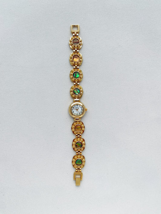 Gold - Floral Link Watch