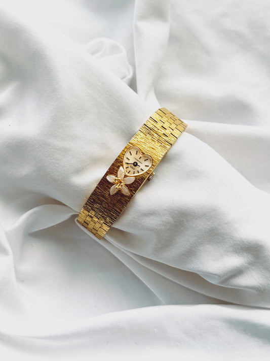 Gold - 1960s EXTREMELY RARE JW Benson Floral Watch