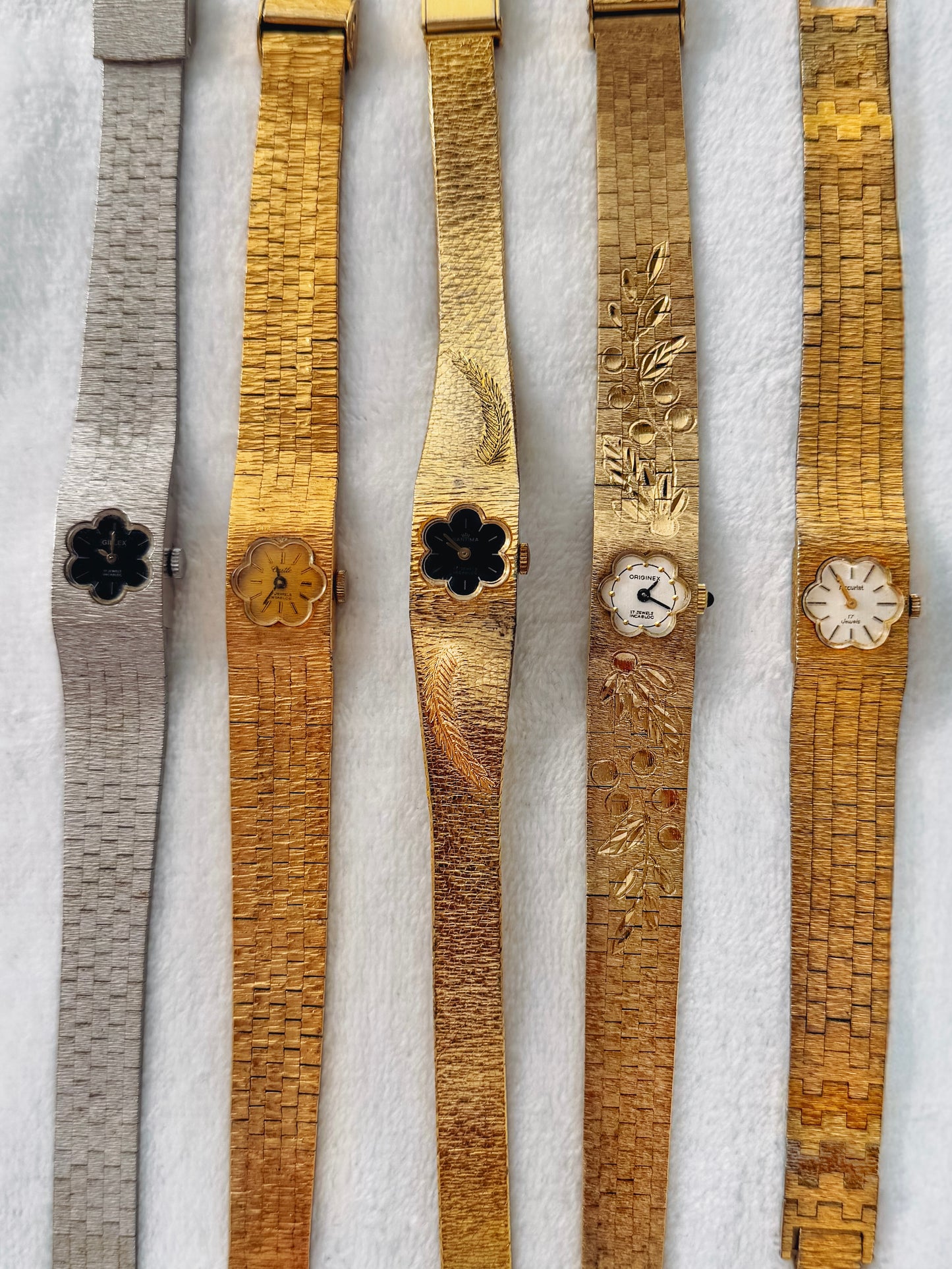GOLD - EXTREMELY RARE FLORAL DIAL VINTAGE WATCHES