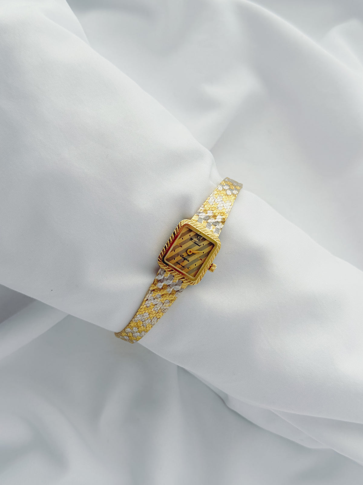 Gold - RARE 1970s Two-Tone Square Dial Cocktail Watch