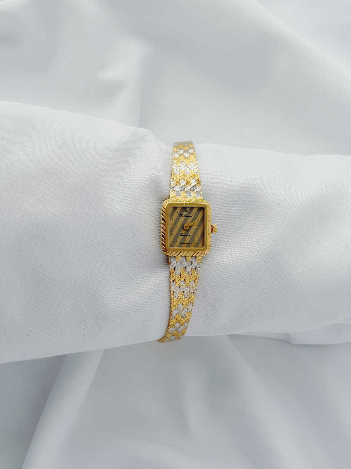 Gold - RARE 1970s Two-Tone Square Dial Cocktail Watch