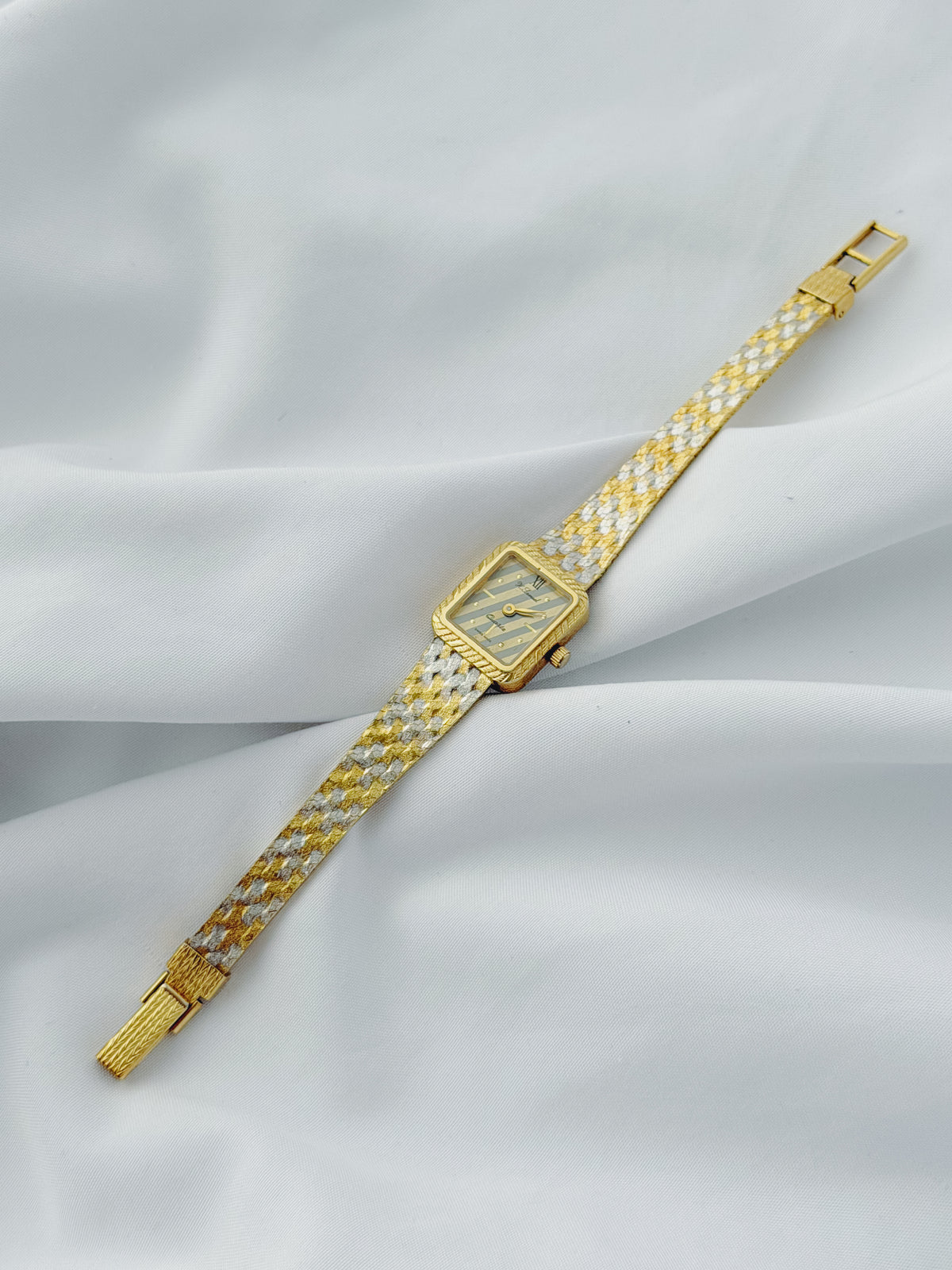 Gold - RARE 1970s Two-Tone Square Dial Cocktail Watch