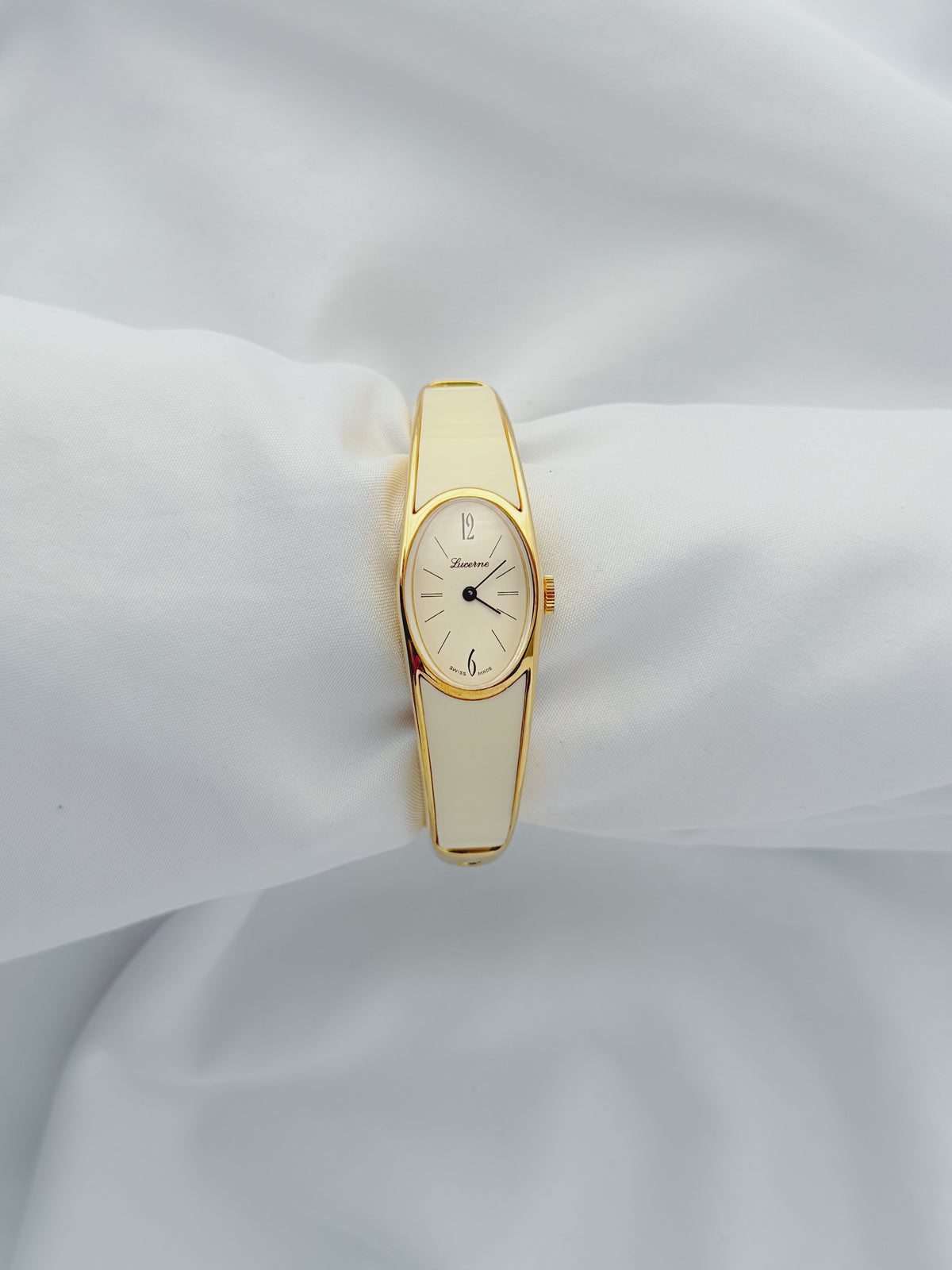 Gold - Vintage 1970s Lucerne Bangle Watch