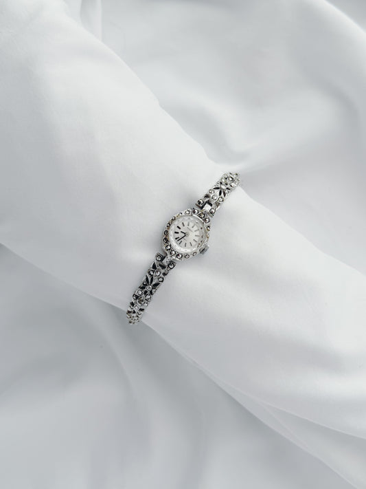 Silver - Art Deco 1940s Regency Marcasite Cocktail Watch