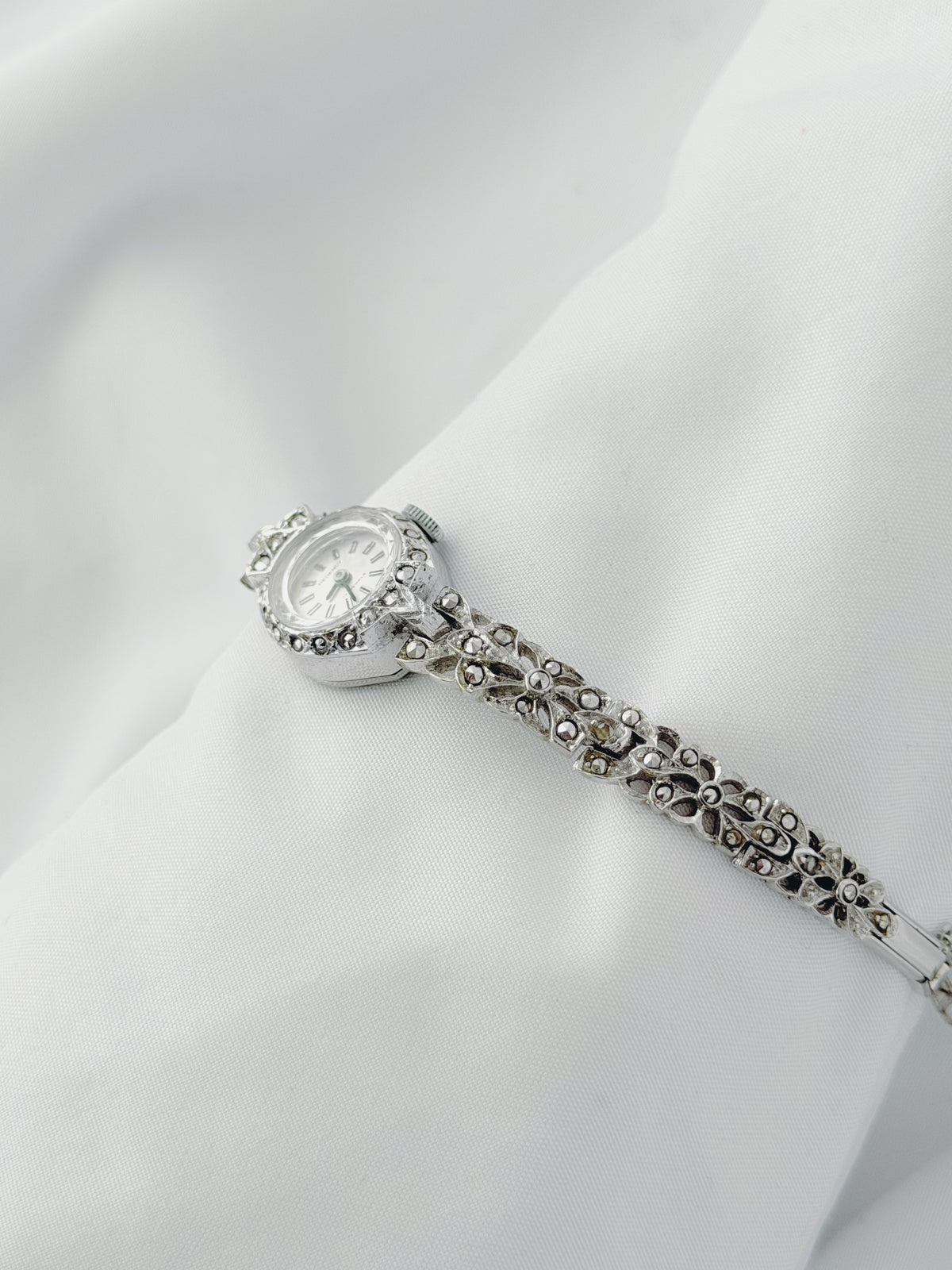 Silver - Art Deco 1940s Regency Marcasite Cocktail Watch