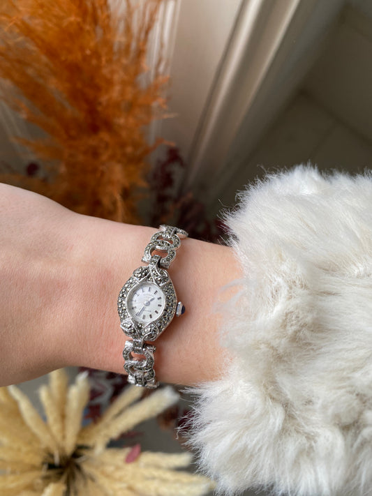 Custom Order - Rare Art Deco Marcasite Cocktail Wristwatch