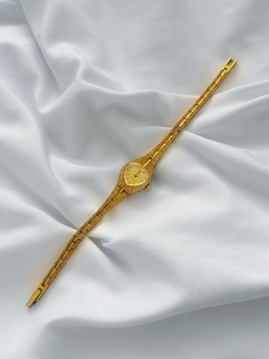 Gold - Dainty Heart-Shaped Watch