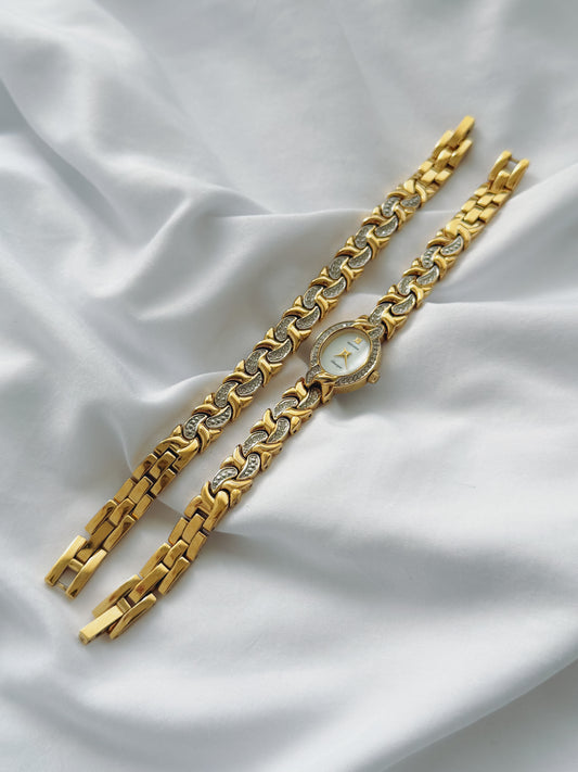 Gold - Vintage Sekonda Watch & Bracelet Set