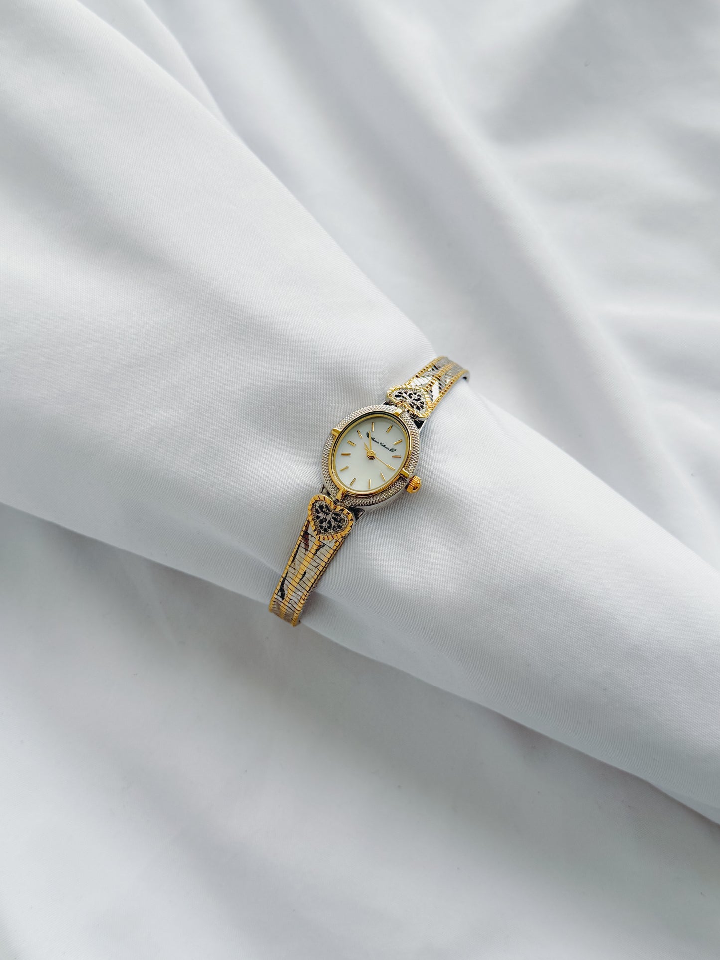 Silver & Gold - Filigree Heart Watch