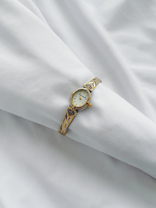 Silver & Gold - Filigree Heart Watch