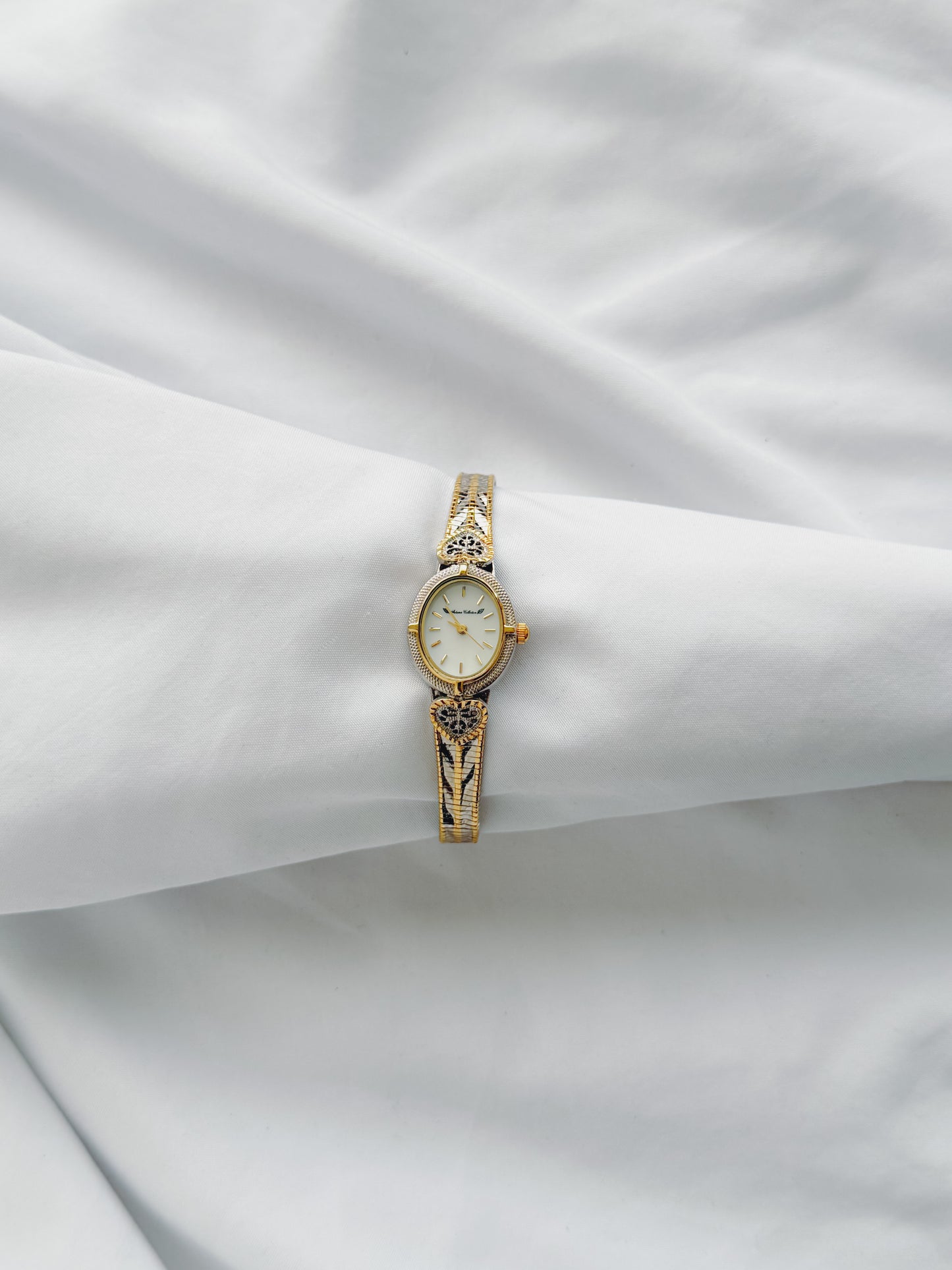 Silver & Gold - Filigree Heart Watch